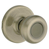Kwikset 200T 5RCLRCSBX Passage Door Lockset, Knob Handle, Metal, Antique Brass, 2-3/8 to 2-3/4 in Backset